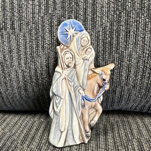 Vintage 1970s‎ Nativity Christmas Ornament Duncan Enterprises Ceramic Matt 2:14